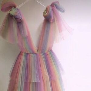 Lirika Matoshi rainbow tulle dress XS altered